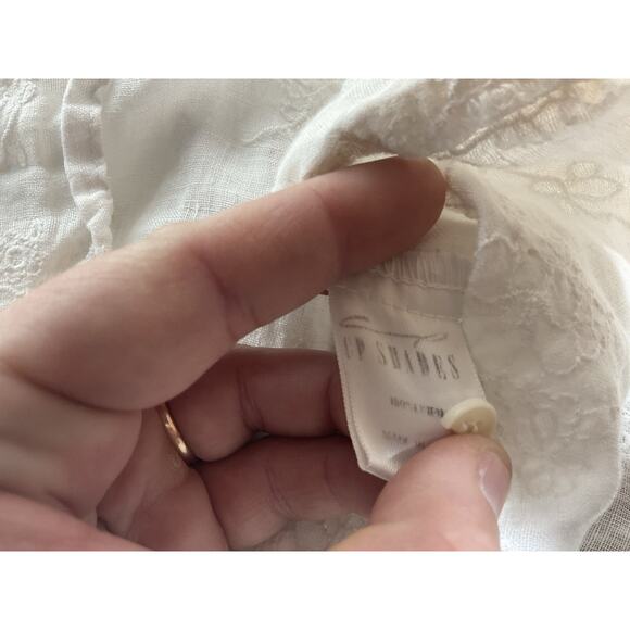 CP Shades Linen Floral Embroidered White Button Down Long Sleeve Shirt S *READ - Picture 16 of 16